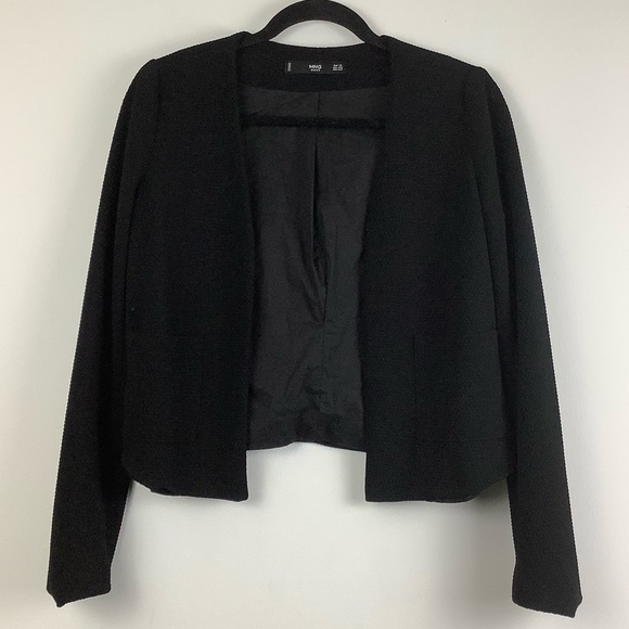 Mango Jackets & Blazers - MNG by Mango Open Front Textured Blazer in Black